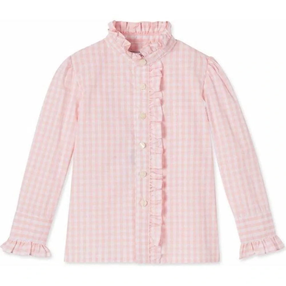 Pink gingham button down - Picture 1 of 7